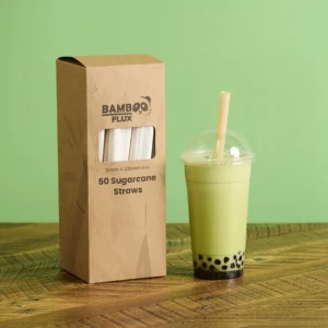 Sugarcane Boba Straws Paper Wrapped